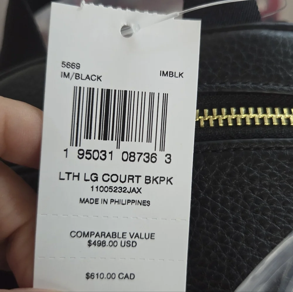 NWT Coach Black Leather Court Backpack In Large - Picture 16 of 16